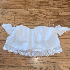 strapless cropped blouse